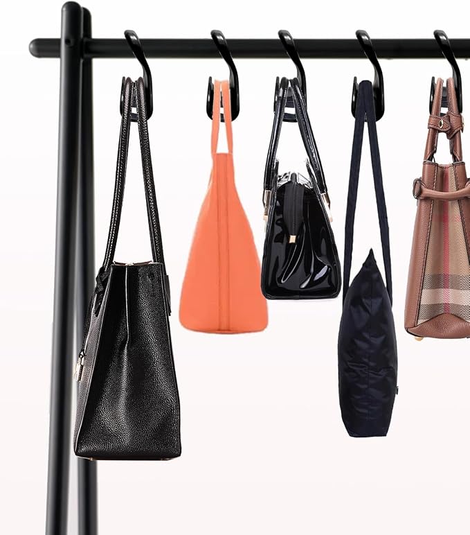 Purse Hanger, Purse Holder for Closet Black Backpack Hanger Hook for Organizer Storage Purses Tote Bag Backpacks Handbags(4 Pack)