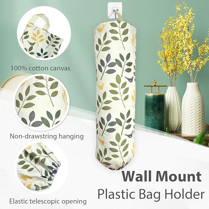 SYIPO Plastic Bag Holder, Reusable Grocery Bag Organizer, Wall Mount, 1 Pack, Tree Branches