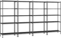 Romorgniz 5-Tier Shelf 1010LBS Storage Shelves Tool-Free Assembly,Adjustable Metal Shelving,Wire Shelving Unit for Kitchen Pantry Closet Laundry Bathroom,Black,4P