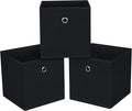 13x13x13 storage cube bins,collapsible fabric storage cubes Decorative storage basket,13 inch Record cube storage box for shelves,clothing,shelf,drawer,bathroom organizer,Set of 3 (Black)