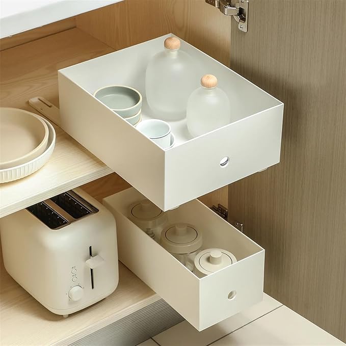 4PCS Set Home Storage Rack Track Closet Slides Pullout Track Drawer Basket Pull Rail Home Kitchen Bedroom Storage Accessories(Style A 1pc)