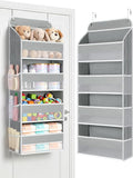 Yecaye Over the Door Organizer, Stuffed Animal Storage, Bathroom Organizers and Storage for Nursery Newborn Baby Essentials Stuff Dorm Room, Widen by 7cm, Deepen by 3cm, Grey 4 Tier Extra-Large