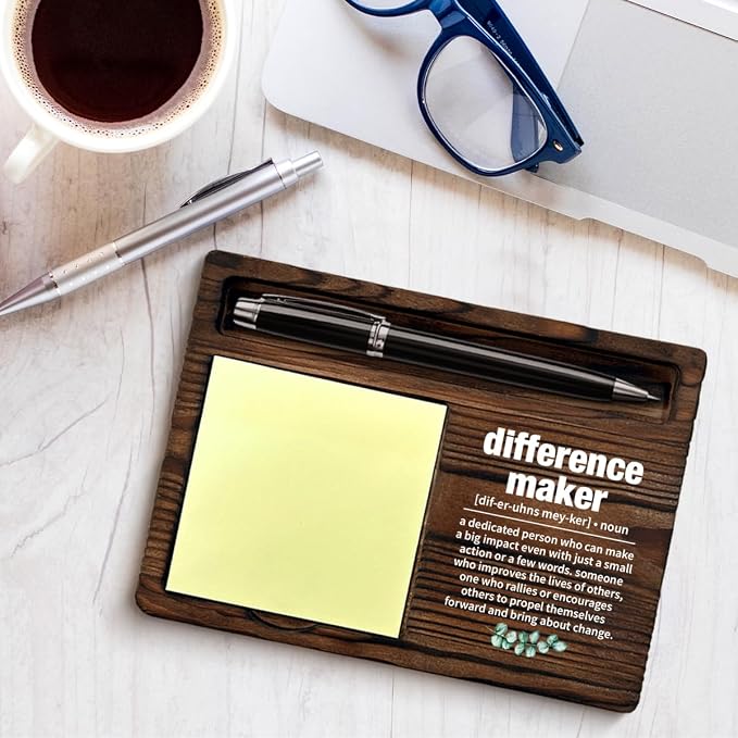 Difference Maker Gift, Thank You Gifts for Teacher Coach Mentor Boss Leader Difference Maker Definition Sticky Note Holder Office Decor