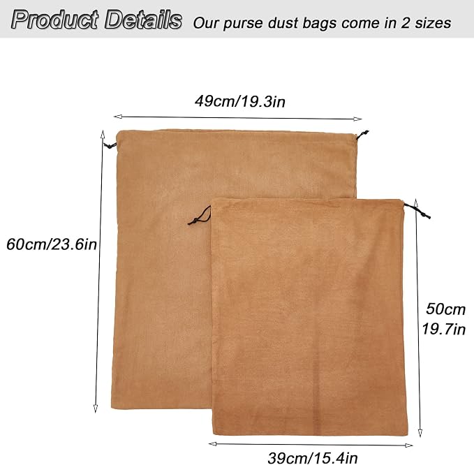 2 Piece Set Dust Cover Bags for Handbags,Purses,Shoes,and Boots | Protection Bag for Purse,Dust Resistant,Machine Washable & Reusable Storage Pouch,Travel Essentials for Women & Men