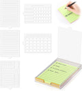 4" x 6" Sticky Notes Holder with 5 Different Stencil & 100 Sheet Post It Notes Clear Acrylic Self-Stick Sticky Note Dispenser Post It Note Holder Memo Organizer for Classroom Office Desk Organizer
