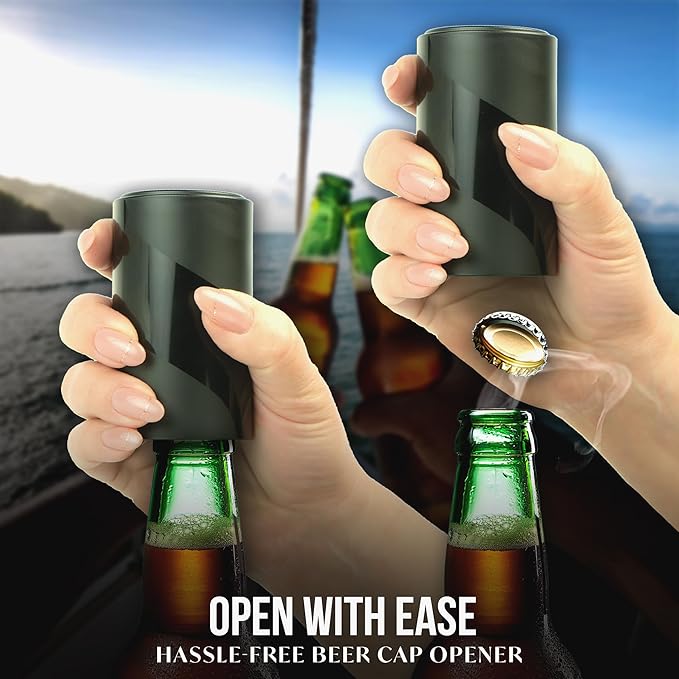 Cork & Vine ‘The Barkeeper’ 9-Piece Beer and Wine Set | Bar Accessories for The Home Bar Set | Battery Operated Cordless Beer & Wine Bottle Opener, Deluxe Wine Bottle Stopper | Preserve Opened Wine