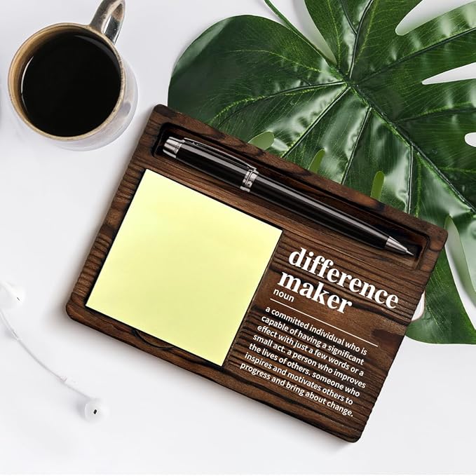 Difference Maker Gifts Sticky Note Holder Appreciation Gifts for Coworkers Mentor Boss Leader Difference Maker Definition Self-Stick Note Pad Holders Office Cubicle Decor