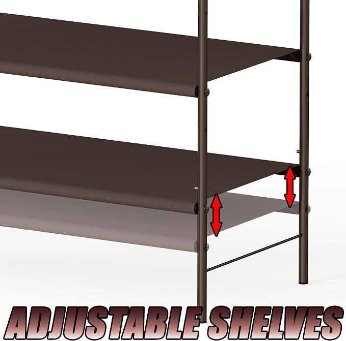 Simple Houseware 3-Tier Shoe Rack Storage Organizer, Bronze – Space-Saving Shoe Shelf, Holds 9–16 Pairs, Sturdy Metal Frame, Easy Assembly – Closet, Entryway, Bedroom Shoe Storage Solution