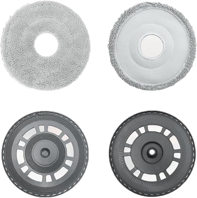 2 Mopping Pads and 2 Robot Sweeper Mop Pad Holder Rag Tray for Dreame X20/X20 PRO/X20 PRO PLUS/X30/X30 Pro/S10 Pro Ultra/X10 Series/X40 Robotic Arm Series OEM Accessories