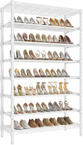 VIPEK S1 Plus Shoe Rack, 8-Tier Extra Wide Heavy Duty Shoe Organizer, Large Capacity Metal Shoe Cabinet Up to 40 Pairs, Adjustable & Detachable Shoe Storage for Entryway/Bedroom/Closet, 750 lbs White