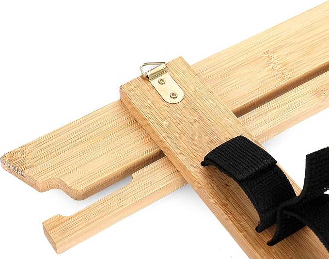 JUXYES Wall Hanging Martial Arts Belts Organizer for 8 12 Belts with Medal Hanger and Stickers, Bamboo Karate Belt Display Holder Rack, Taekwondo Belt Display Holder for Martial Arts Learners