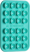 OCTOBUDDY Classic - Silicone Suction Phone Case Adhesive Mount - Hands-Free, Strong Grip Holder for Selfies & Videos - iPhone & Android Compatible - 2.25″ x 3.25″, Pastel Turquoise