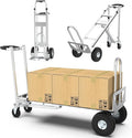 3in1 Convertible Hand Truck Dolly Cart, 880 lb Aluminum Hand Trucks Heavy Duty Furniture Appliance Dolly W/10 Wheels,Utility Shopping Cart for Transport & Moving Office, Home & Warehouse Use (Silver)