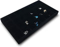 The Display Guys - Stackable Jewelry Tray and Organizer - for Drawers, Dressers, Store Display (32 Compartments, Black Velvet)