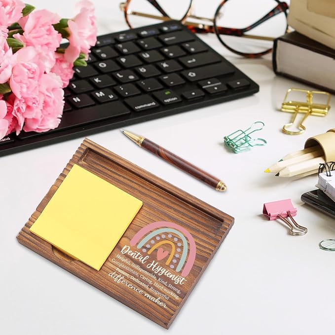 Dental Hygienist Appreciation Gifts Sticky Note Holder, Thank You for Dentist Hygienist Assistant Week Grad Gift Self-Stick Note Pad Holders for Dental Clinic Hospital TZP53