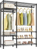 VIPEK V2S Heavy Duty Clothes Rack Portable Closet Organizer, Black | Closet System with 6 Tiers Adjustable Wire Shelves Shoe Shelves Metal Freestanding Clothing Rack for Walk-in Closet 750LBS