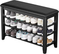 Taitiy Entryway Shoe Storage Bench, Shoe Organizer Bench for Entryway, Ideal for Hallways Front Doors Entrances Mudrooms Featuring Rubberwood and 3 Height-Adjustable & Removable Shelve