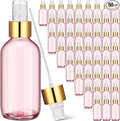 Maxcheck 50 Pieces 4oz Glass Spray Bottles for Essential Oil Small Empty Spray Mist Bottle Empty Fine Mist and Refillable Mister Refillable Liquid Containers for Perfumes, Cleaning(Pink, Gold)