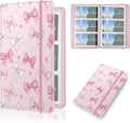 Floral Business Card Book Holder Organizer for Women, 240 Card Capacity, Stylish Name Card and Credit Card Holder for Professionals (Bow)