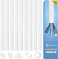 141in Cord Hdier for Wall, Paintable Wire Covers for 2 Cords TV on Wall, Medium Cable Management Kit, Cable Hiding for Wall White, W0.95in H0.47in