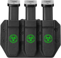 Universal Magazine Carrier | 9MM/40SW Duty Style Triple Mag Pouch | Premium Mag Holster with Combat Belt Clip for Double Stack Mags