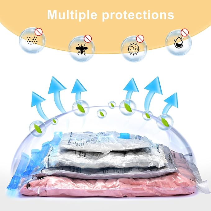 UPGOGO Vacuum Bags for Travel - Space Saver Combo 8 Pack