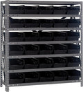 Quantum Storage Systems 1839-104BK Steel Shelving Unit with 4" Shelf Bins, 18" D x 36" W x 39" H, Black