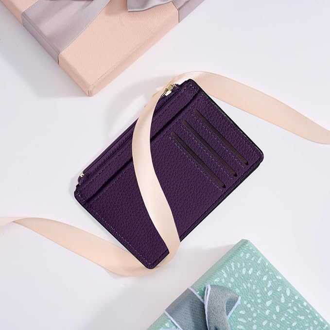 Tipmile Womens Credit Card Holder Wallet, Small Slim RFID Blocking Sleeve | Mini Tiny Cute ID Case, Minimalist Zipper Pocket Wallet, Thin Coin Purse, Mothers Gift