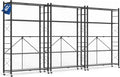 ALANNG 40" W Foldable 5-Tier Storage Shelves on Wheels Adjustable | Removable Metal Rack, Heavy Duty Rolling Organizer for Kitchen, Garage, Closet, Pantry, and Office (Black,3 Pack)
