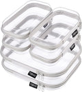6 Pack Gray Clear Hard Shell Beauty Organizer (2M+4S), 1.2mm Heavy Duty Crush-Proof Cosmetic Case, Reinforced YKK Zippers, Stadium Approved Security Bag for Skincare & Electronics, Multi-Size Set