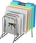 Incline Sorter Desk File Organizer, Metal Desk Magazine Folder Holder with 8-Section Vertical Compartments Rack File Organizer for Office, Home, School