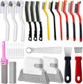 20pcs Cleaning Brush Set, Crevice Cleaning Brush Set with Mini Wire Nylon Bristle Brushes, Hard Bristle Scrub Brushes, Hard Water Stain Remover, Window Track Cleaner, Shower Head Cleaner