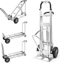 Vergo Industrial Convertible Hand Truck - AS7A2 Heavy Duty Aluminum 3 in 1 Dolly (750 lb Capacity) Lightweight Frame, Ergonomic Handle, Extendable Loop, Versatile Moving Cart (3 Positions, 53" High)