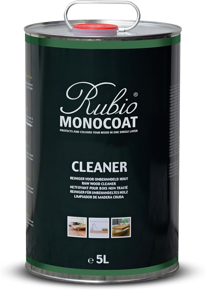 Rubio Monocoat Raw Wood Cleaner, 5,000 ft² | Preparatory Cleaning for Wood Surfaces | Removes Dust After Sanding & Vacuuming | Use Before Finishing with Oil Plus 2C | 5 Liters