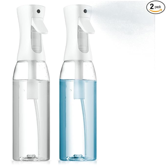 SUPER+ 2 pack continuous spray bottle for hair - 17 OZ Ultra Fine Mist Sprayer | water spray bottle for hair mister spray bottle | hair spray bottles For Hairstyling, Cleaning, Salons (2pk 17oz)