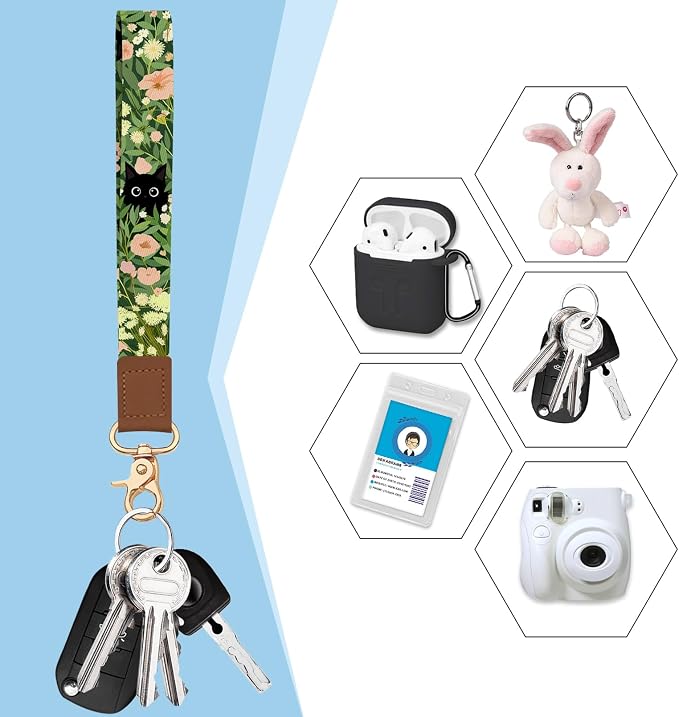 Blusabaca Women Credit Card Holder, Small RFID Wallet with Wristlet Strap | Removable Keychain, Case with Zipper, Vegan PU Leather, Cash Coin Pocket, Business Accordion Purse, Ladies Female Gift