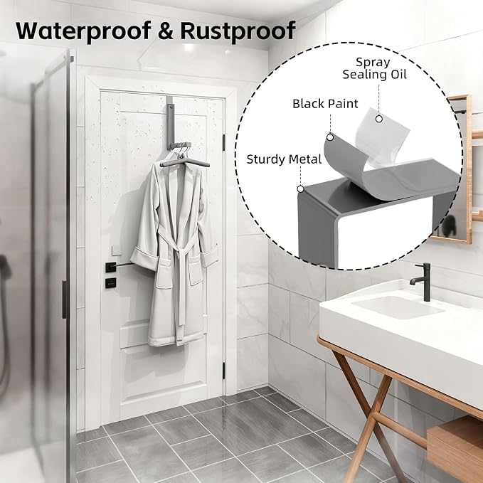BAKON Over The Door Hanger Folding Clothes Drying Rack, Folding Hanging Coat Rack for Indoor Laundry Room Compact Small Space Foldable Portable Clothing Hanger Hook Collapsible-2 Pack (Gary)