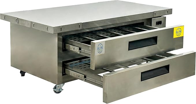 Commercial Chef Base Refrigerator, ETL Fridge Cooler, 60" W 2 Drawer