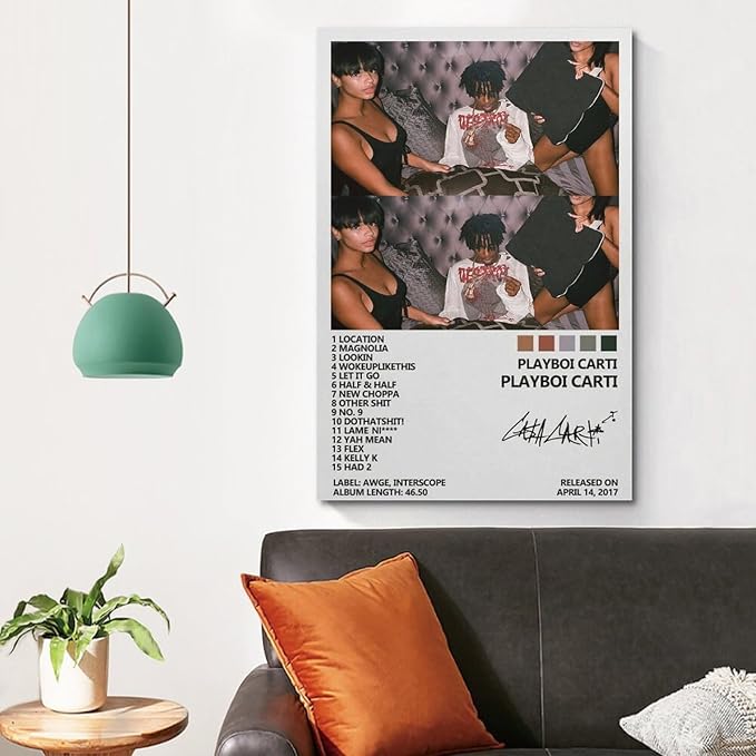 Playboi Carti Poster - Album Cover Canvas Art: Bedroom, 24x36 inch (60x90cm) Unframed Wall Decor