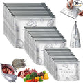 30Pcs Reusable Aluminum Foil Sealable Storage Bags, 2025 New Vacuum Zipper Pouches for Food with Label and Zip Lock, Aluminum Foil Bags for Food, Vegetable Fruit Meat (10*S+10*M+10*L)