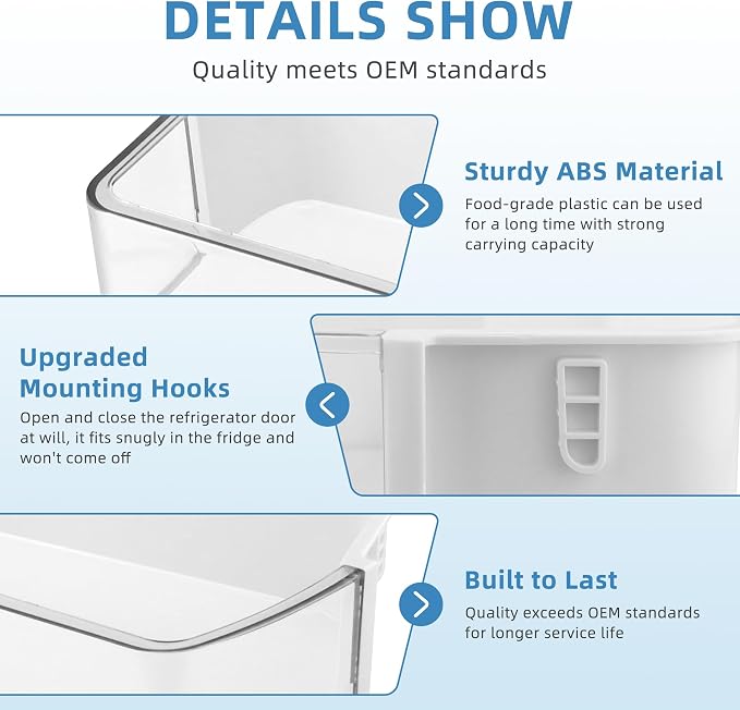 DA97-12650A, DA63-06963A, DA63-07104A (Right Side) Refrigerator Door Shelf Bin Basket Compatible With Sam-sung Refrigerator RF260, RF261, RF263beaesr Door Shelves - By Fetechmate