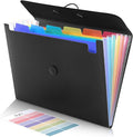 SKYDUE Accordion File Organizer, Expanding File Folder with 7 Pockets, Portable Receipt Paper Bill Document Organizer, Letter/A4 Size Filing Folder School Office Supplies, Black
