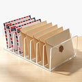 8 Compartments Clear Acrylic Mail Holder – Vertical Letter Sorter & Multifunction Desk Organizer for Bills, Documents, Notebooks – Modern Office/Home Envelope File Rack