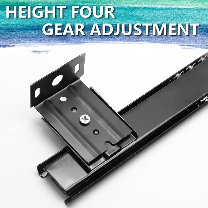 Bonsicoky 14 Inch Keyboard Slide, Black, 2Pcs | Heavy Duty Ball Bearing Slides, Computer Keyboard Drawer Tray Accessories, Cabinet Furniture Rails Rack