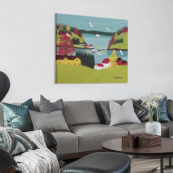 Untitled By Maud Lewis Paintings Art Posters Art Poster Canvas Painting Decor Wall Print Photo Gifts Home Modern Decorative Posters Framed/Unframed 12x12inch(30x30cm)
