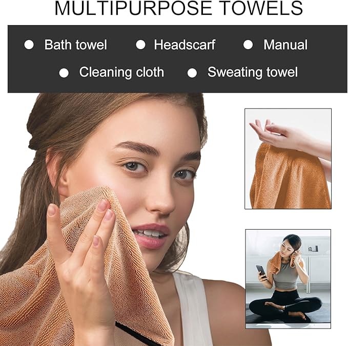 Longzhuo 3 Pack Microfiber Bath Towels, 15.7 x 15.7 Inches Microfiber Cleaning Cloth Towel Super Absorbent Microfiber Bath Towels, Streak Free Glass Window Car Mirror Bathroom, Perfect for Daily Use