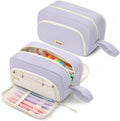 SUNEE Large Pencil Case, Big Capacity Pen Pouch with 3 Compartments, Kawaii Pencil Bag with Zipper, High Storage Stationery Holder and Organizer, School Supplies for Teen and Adult Girls, Light Purple