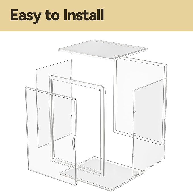 15.75''x11.81''x9.84'' XX-Large Clear Shoe Storage Boxes with Divider, Stackable Plastic Boot Boxes with Magnetic Door, Acrylic display case Box with Lids for Sneaker Purses Handbags Books (1)