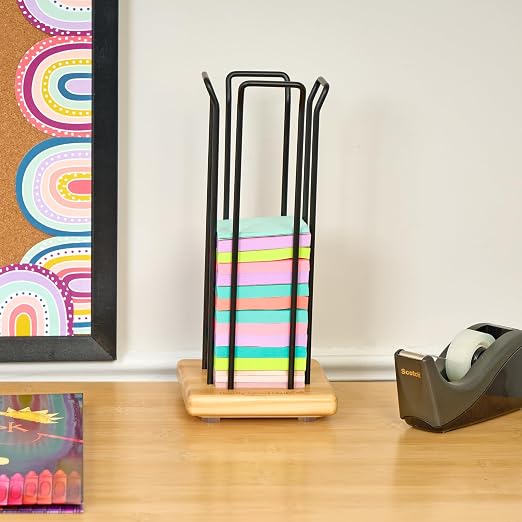Really Good Stuff Sticky Note Tower - 1 Tower, 5"W by 5"D by 1"H, Notes Holder, Office And School Supplies, Teacher Must Haves, Aesthetic Desk Organizer