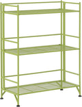 Convenience Concepts Xtra Storage Shelves - 3-Tier Wide Folding Metal Storage Shelves, Closet Organizer for Office, Laundry Room, Bedroom, Garage, Kitchen, Bathroom, Lime Green